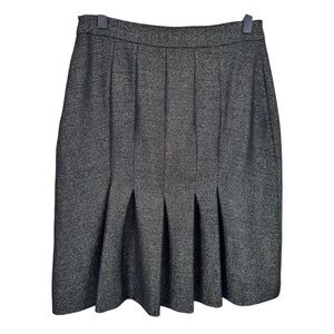Valentino Roma Grey Wool Pleated Pencil Skirt Size 42/6